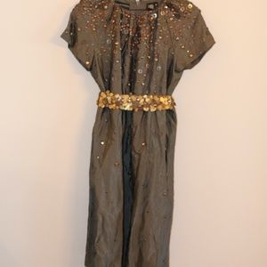 Dana Buchman Metallic and Rhinestone Dress